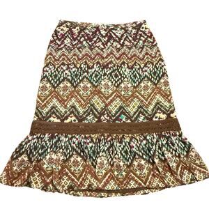 Harold’s Women’s NEW brown green pattern mermaid skirt Size 10